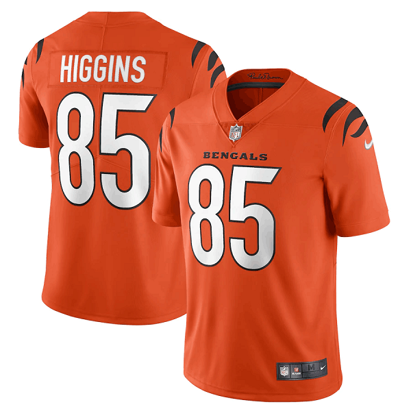 Men's Cincinnati Bengals #85 Tee Higgins 2021 Orange NFL Vapor Untouchable Limited Stitched Jersey Men's Cincinnati Bengals #85 Tee Higgins 2021 Orange NFL Vapor Untouchable Limited Stitched Jersey